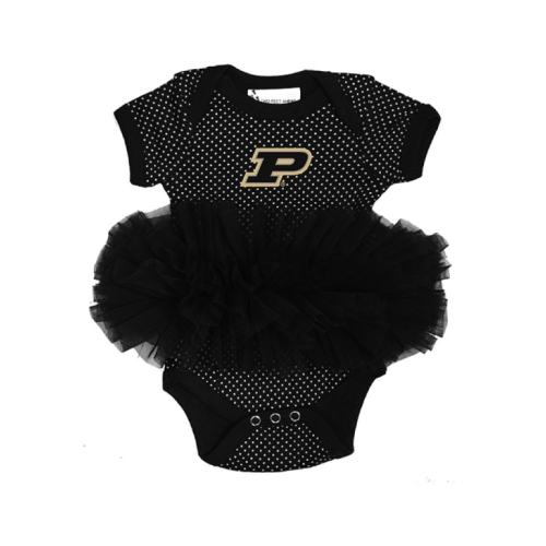 Purdue Boilermakers BLACK Baby Pin Dot Romper - 10191081