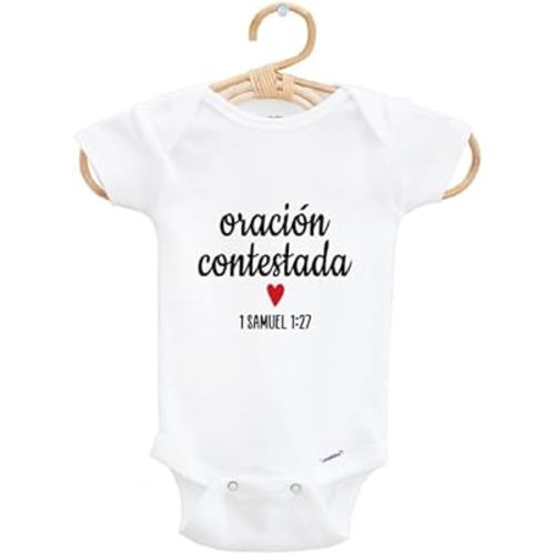 Spanish Answered Prayer Bodysuit, IVF Pregnancy Announcement, Adoption Apparel, Oración Contestada Outfit, Newborn Christian Clothing, 0-3M