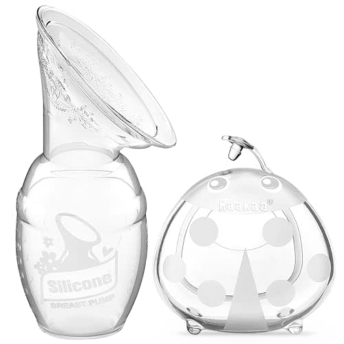 haakaa Silicone Breast Pump and Ladybug Breast Shells Combo for Breastfeeding Moms to Collect Breast Milk| Pumping and Nursing| Portable Breastmilk Catcher(pump-4oz/100ml,1pk; Shell-2.5oz/75ml,1pk)