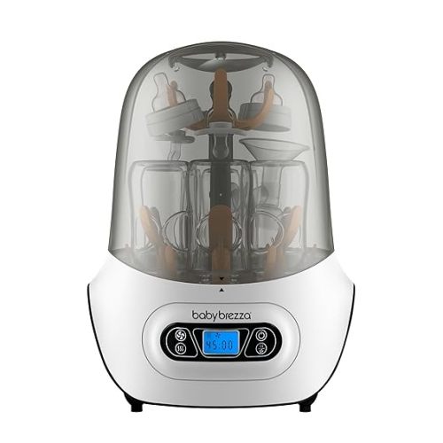 Baby Brezza Bottle Sterilizer and Dryer Advanced – 33% Faster - Largest Capacity Steam Sanitizer - Universal Sterilization Machine for All Bottles + Pump Parts - HEPA Air Filter