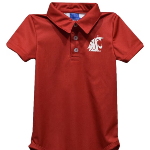 Vive La Fete Washington State Cougars Baby CRIMSON Team Polo Romper - 52593956