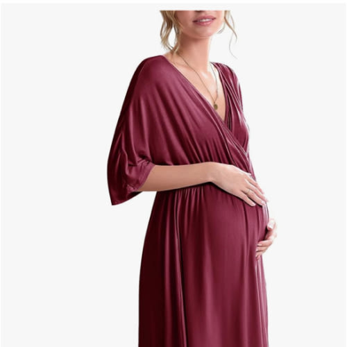 Ekouaer 3 in 1 Labor/Delivery/Hospital Gown Maternity Dress Nursing Nightgown Sleepwear for Breastfeeding