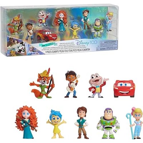 Disney100 Years of Spirited Adventures, Limited Edition 9-piece Figure Set, Kids Toys for Ages 3 Up by Just Play