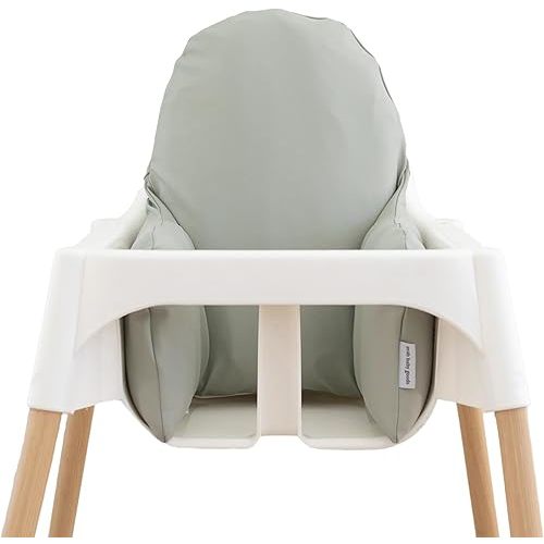 Yeah Baby Goods Vegan Leather Soft Baby High Chair Cover (Sage) - Fits ANTILOP Highchair Cushion - Wipeable, Waterproof Cushion Cover for High Chair - High Chair Accessories (Cover Only)