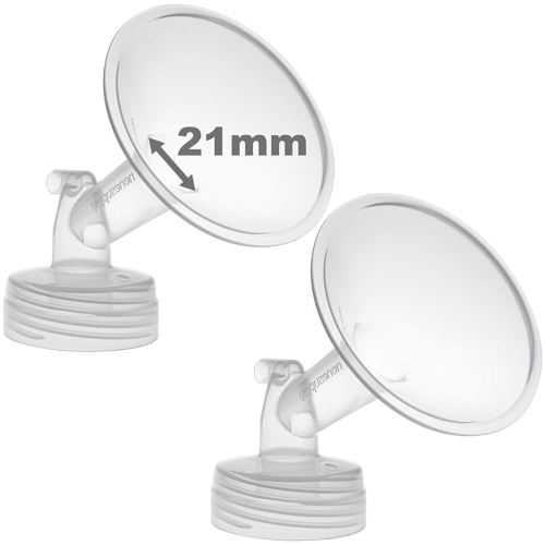 Nenesupply 21mm 2 pc Flanges Compatible with Spectra S2 S1 9 Plus Synergy Gold Breastpump Replacement to Spectra Pump Parts Flange Accessories Wide Mouth Work with Valve Backflow Protector Bottle