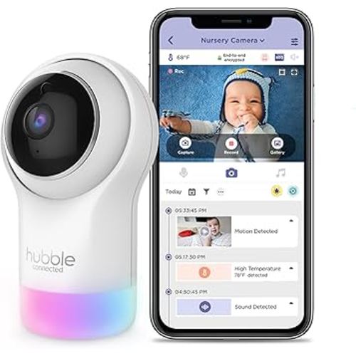 Hubble Connected Nursery Pal Glow, 5-in-1 Smart HD Baby Monitor with Night Light