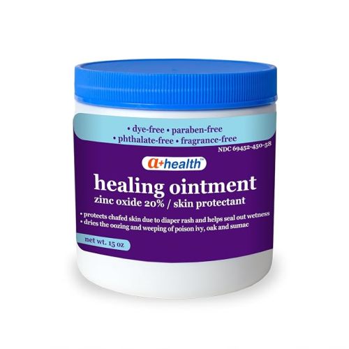 A+Health Healing Ointment Zinc Oxide 20%, Skin Protectant Barrier 15 Oz Jar