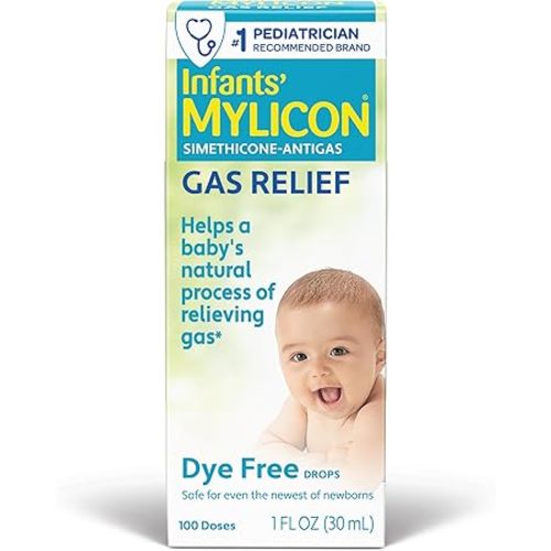 MYLICON Infants Gas Relief Drops for Infants and Babies, Dye Free Formula, 1 Fluid Ounce
