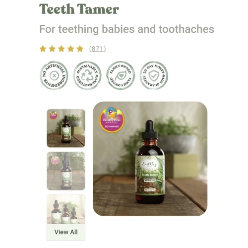 Teeth Tamer Herbal Extract | Natural Teething Relief | Natural Wellness | Earthley | Earthley Wellness