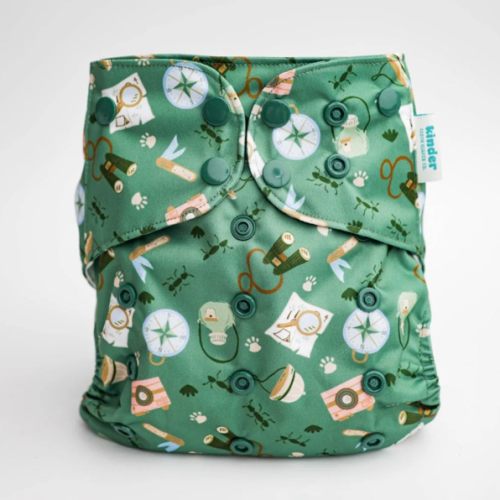 Animals and Insects: Essentials Pocket Cloth Diaper with Athletic Wicking Jersey, Grows with your Baby