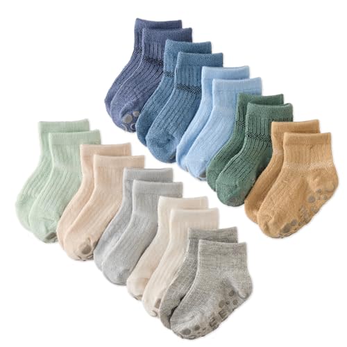 Butterblu Zuri Multipack Socks for Infants & Toddlers with Grippers | GOTS Certified Organic Cotton, Sustainably Made Low Cut Socks, Non-slip gripper soles, Made to Match Collection