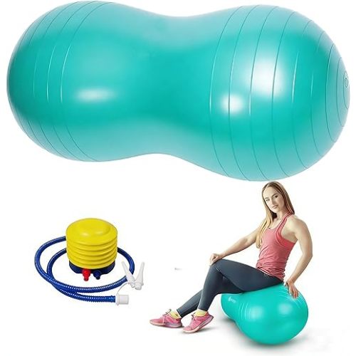 Peanut Ball - Exercise Ball Anti Burst Yoga Ball for Labor Birthing, Physical Therapy for Kids, Core Strength, Flexible Seating, Home & Gym Fintness, Sensory Chair Wiggle Seat for Boys and Girls