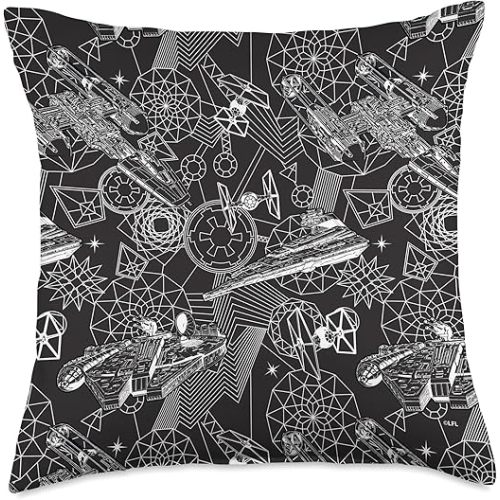 Star Wars Vehicles Geometric Galaxy Throw Pillow