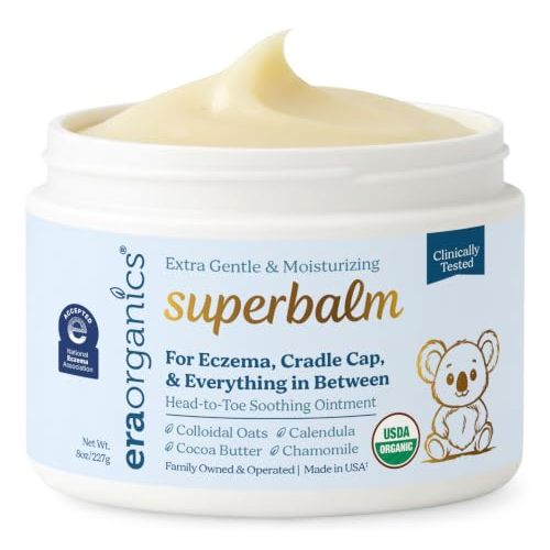 Superbalm USDA Organic Healing Ointment for Baby Eczema & Cradle Cap - 8oz | 100% Natural Soothing Superfood Cream for Toddler & Kids - Eczema, Cradle Cap, Baby Acne & Rashes - Non-Toxic, Fragrance-Free