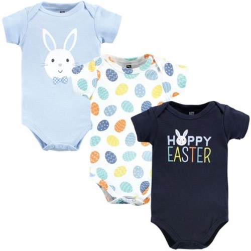 Hudson Baby Infant Boy Cotton Bodysuits, Hoppy Easter, 3-6 Months