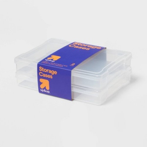 Small 5x7 Pencil Box/Photo/Craft/Travel Clear Storage Case 2pk - up&up™