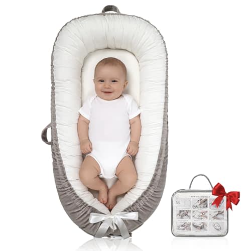 Infant Support Cushion | Organic Cotton Infant Support Cushion | Reversible, Adjustable & Portable Floor Cushion | Soft, Breathable, Washable Cover