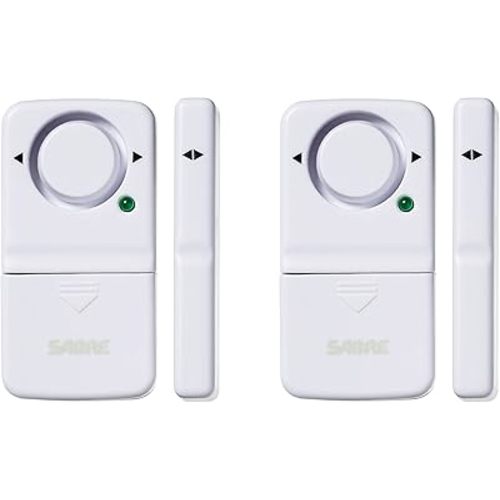 SABRE Wireless Home Security Door Window Burglar Alarm with LOUD 120 dB Siren, DIY EASY to Install, 2-Pack,white