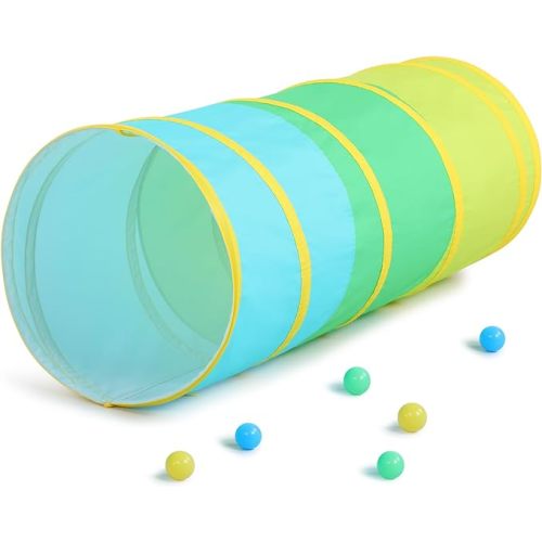 PigPigPen Kids Play Tunnel for Toddlers, Pop Up Tent for Babies or Dogs, Indoor & Outdoor Toys for Kids Backyard Playset (Cotton)