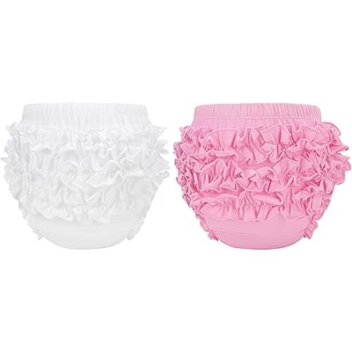 Durio Baby Bloomers for Toddler Girls Ruffle Diaper Covers for Girls Cute Cotton Baby Girl Shorts