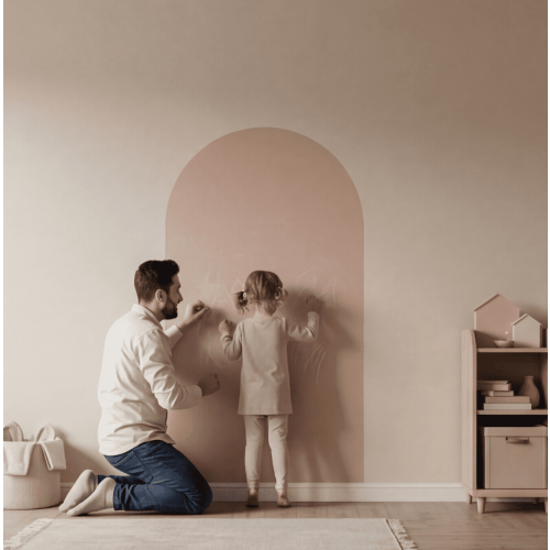 24"x46" Magnetic Mocha Arch Chalkboard Decal with Magnetic Tangram