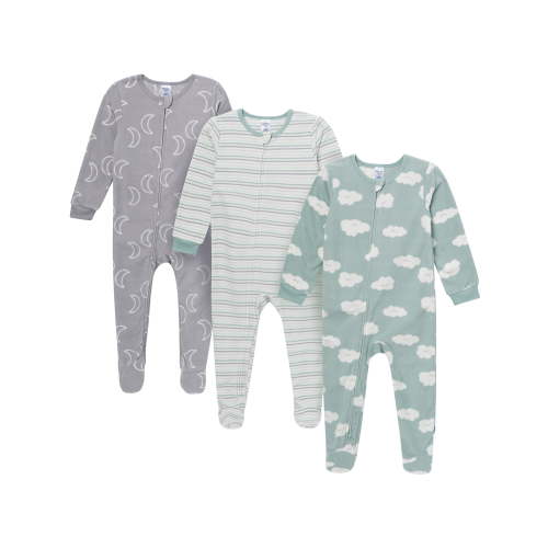 Gerber Baby and Toddler Neutral Microfleece 2-Way Zipper Blanket Sleeper Pajamas, 3-Pack, Sizes 0/3 Months - 5T