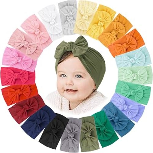 22 Pcs Baby Headbands, Baby Girl Bows, Stretch Nylon Hairbands