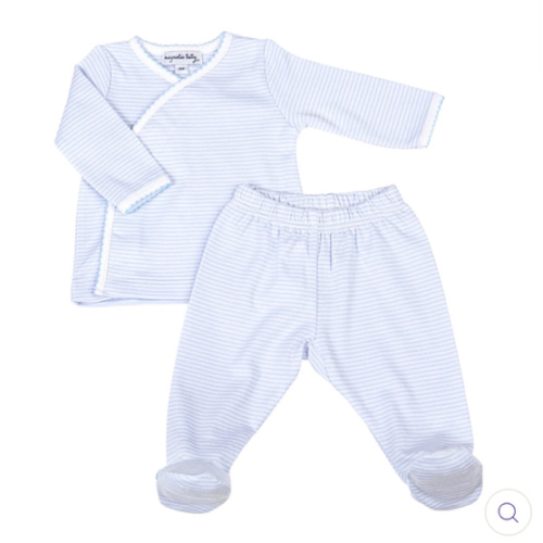 Mini Stripe Kimono Footed Pant Set - Baby Bloomers
