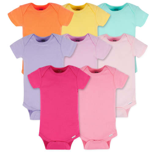 8-Pack Baby Neutral Pastel Rainbow Short Sleeve Onesies® Bodysuits – Gerber Childrenswear