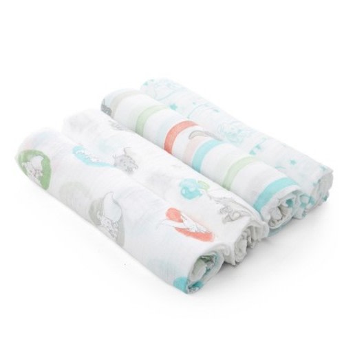 Aden by Aden + Anais Muslin Swaddles Disney - 4pk, Color: Dumbo