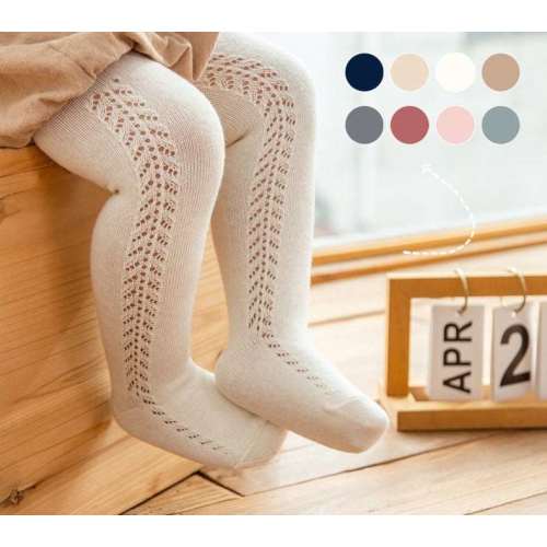 Open Knit Work Cotton Tights