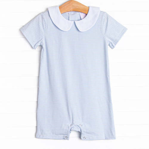 Elliot Short Romper, Blue Stripe – Stitchy Fish