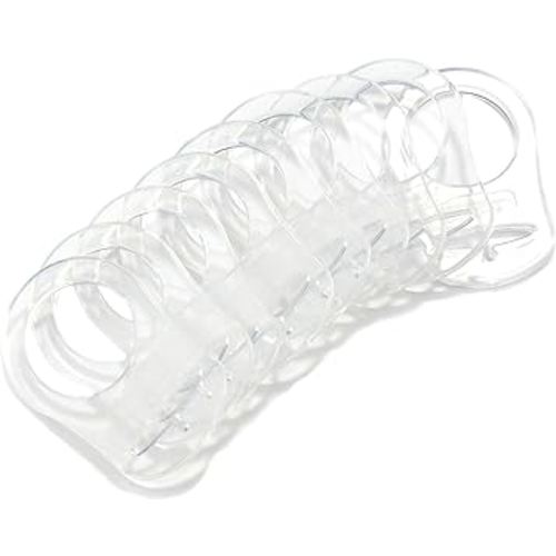 10 Clean Food Grade Transparent Silicone Adapter Rings Holder for Button Style Maam Dummy Baby Pacifier Soother Teething Ribbon Clip