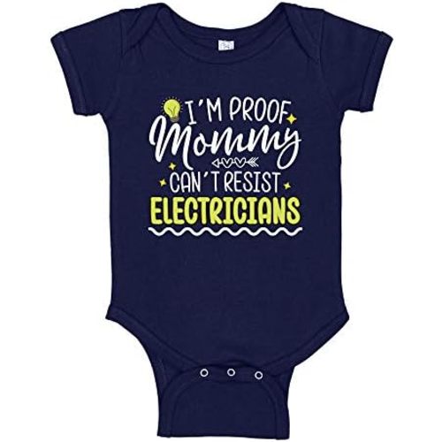 I'm Proof Mommy Can't Resist Electricians Baby Bodysuit One Piece or Toddler Shirt Funny Electrician Dad Gift