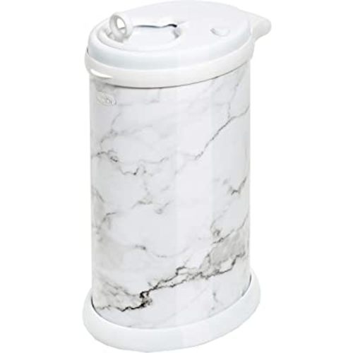 Ubbi Steel Diaper Pail, Odor Locking, No Special Bag Required, Award-Winning, Registry Must-Have, Marble