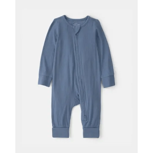 Baby Boy 2-Way Zip PurelySoft Sleep & Play Pajama - Blue | Carter's