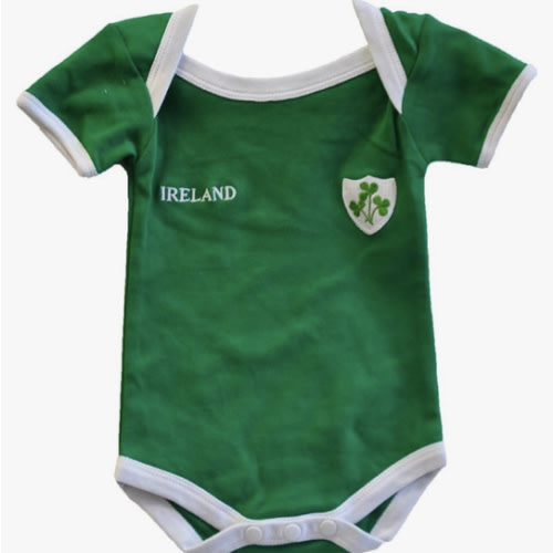 Lansdowne Green Ireland Rugby Vest Designed With A Small Ireland Print and Shamrock Badge, 0-6 Months