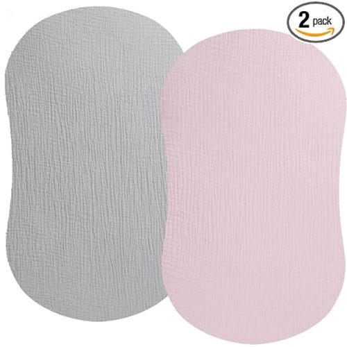 Muslin Bassinet Sheet Compatible with Halo Bassinest Swivel Sleeper