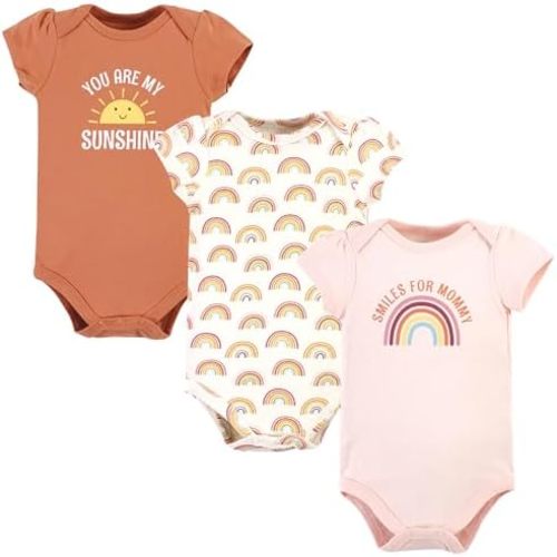 Hudson Baby baby-girls Cotton Bodysuits 3-pack