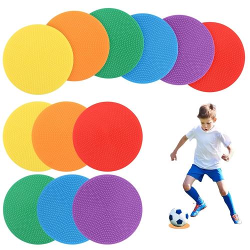 12 Pcs Non Slip Agility Markers Poly Spots, 4 Inch Floor Dots for Indoor and Outdoor Surfaces, Spot Markers for Sports Activities, Dance