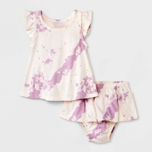 Grayson Mini Baby Girls' Jersey Ruffle Top & Bottom Set - Purple