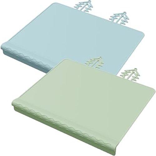 Silicone Placemats 2 Pack KAMHBE Baby Table Mat with Teething Edge Bumper Non Slip Kids Placemats Dishwasher Safe for Restaurant Dining Table
