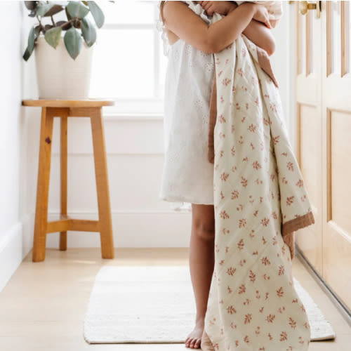 Saranoni - Bamboo Rayon Muslin Quilt 4-Layer Lightweight Blanket - Floret