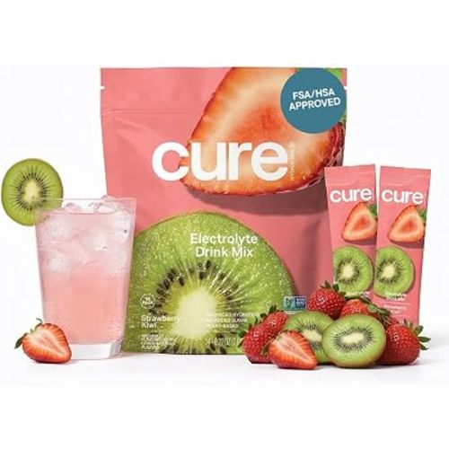 Cure Hydration - Electrolyte Drink Powder Strawberry Kiwi 14 Packets