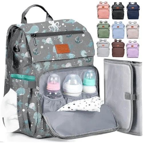 PILLANI Baby Diaper Bag Backpack - Large Bag for Boys & Girls, Waterproof Diaper Backpack - Travel Diaper Bags w/Changing Pad, Baby Registry Search & Shower Gifts - Essentials Must Haves Newborn Stuff
