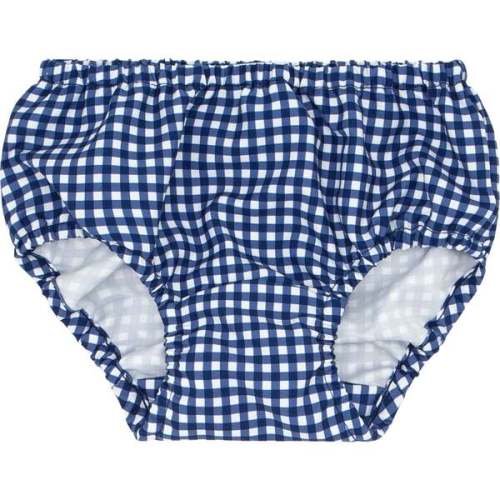 Baby Gingham Diaper Cover, Navy - Minnow | Maisonette