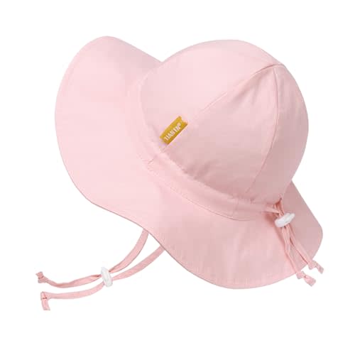 Baby Girl Sun Hat with UPF 50+ Outdoor Adjustable Toddler Beach Hat with Wide Brim Bucket Hats for Kids