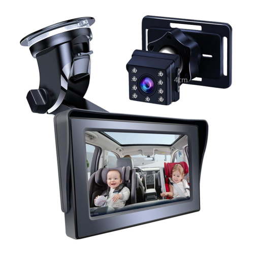 1080P Night Vision Car Baby Monitor with 4.3"Screen, 360° Rotatable Backseat Camera Gift