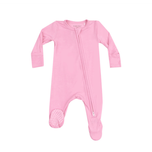 2 Way Zipper Footie - Solid Begonia Pink – Angel Dear