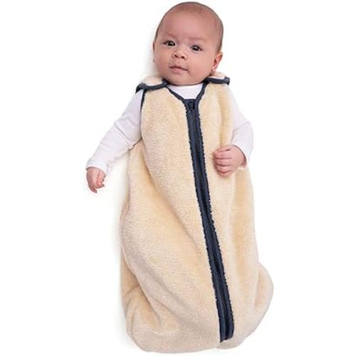 Baby Deedee Sleep Nest Teddy Baby Sleeping Bag, Oatmeal Navy, Medium (6-18 Month)